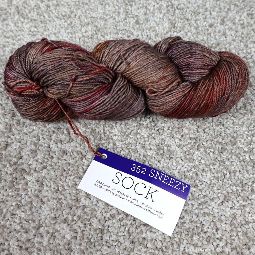 Malabrigo Sock 352 Sneezy Fingering Yarn 100% Superwash Merino Wool 440yd 100g